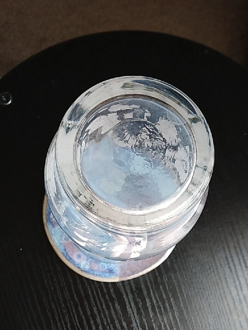 Vintage Clear Floral Etched Glass Vase